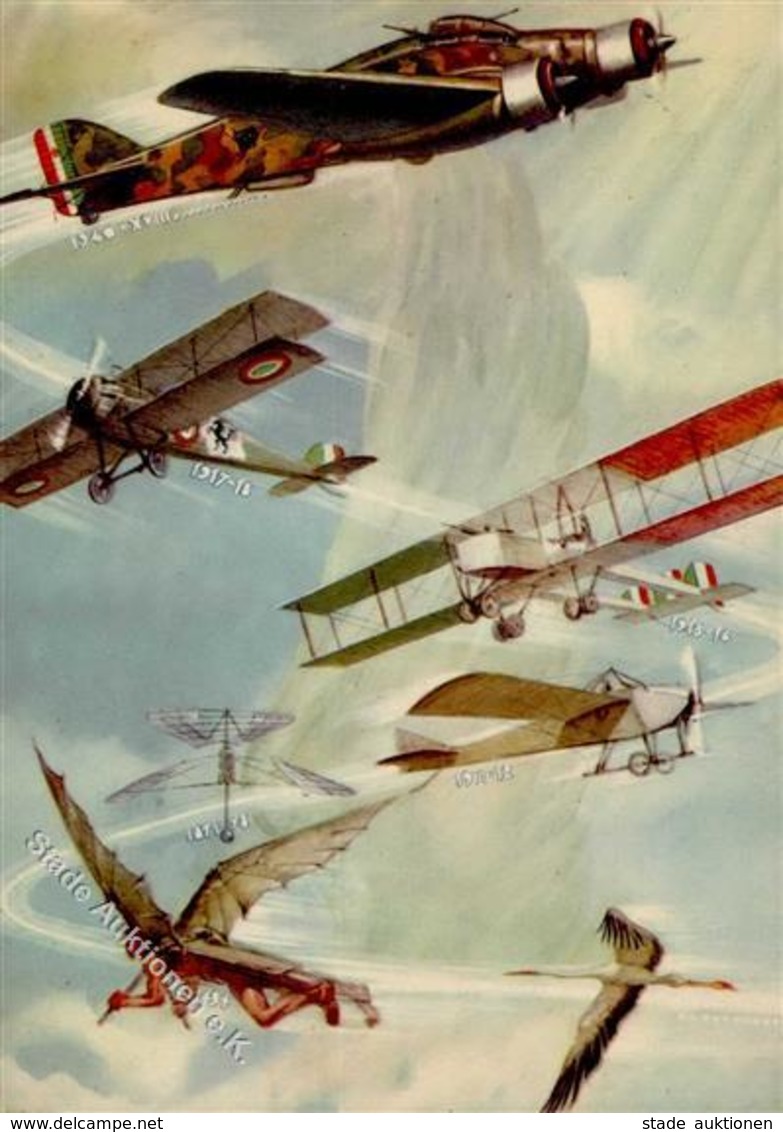 Flugwesen WK II Italien Künstlerkarte I-II Aviation - Autres & Non Classés