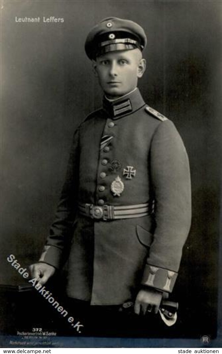 Sanke, Pilot Nr. 372 Leffers Leutnant Foto AK I - Guerre 1914-18