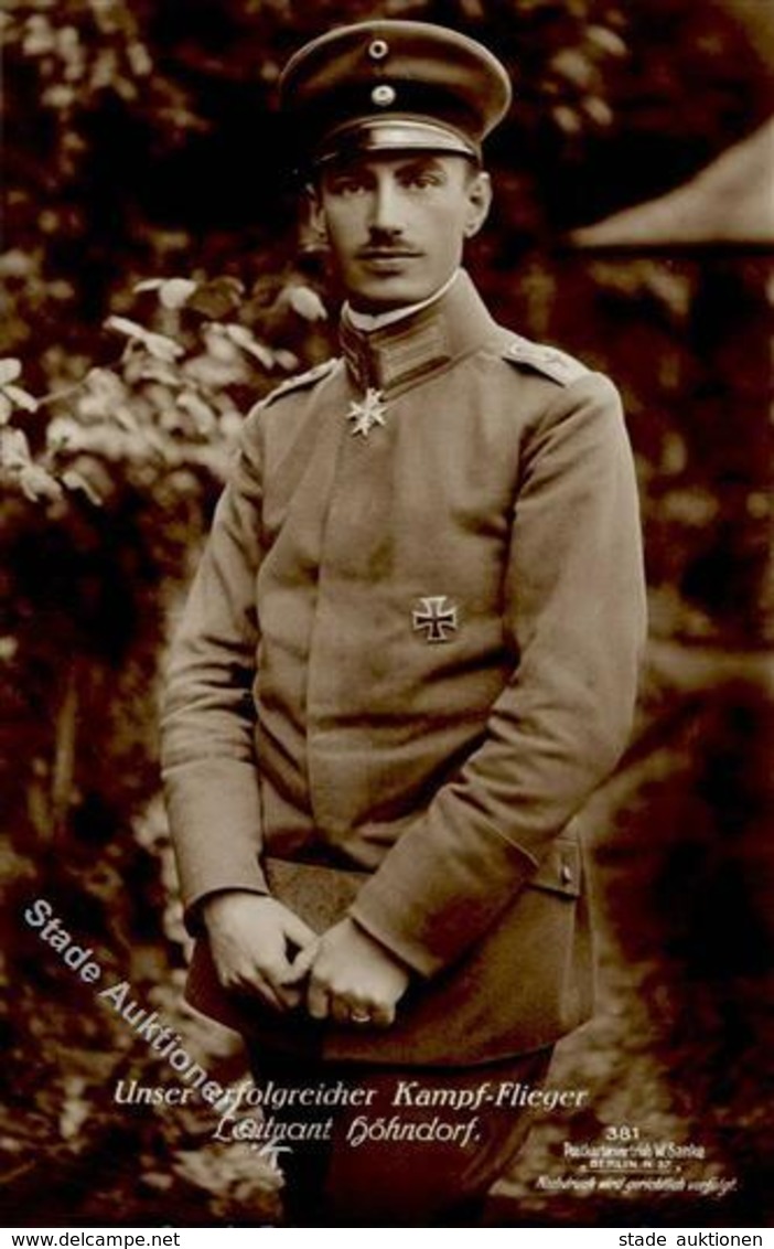 Sanke, Pilot Nr. 381 Höhndorf Leutnant Foto AK I - Guerre 1914-18