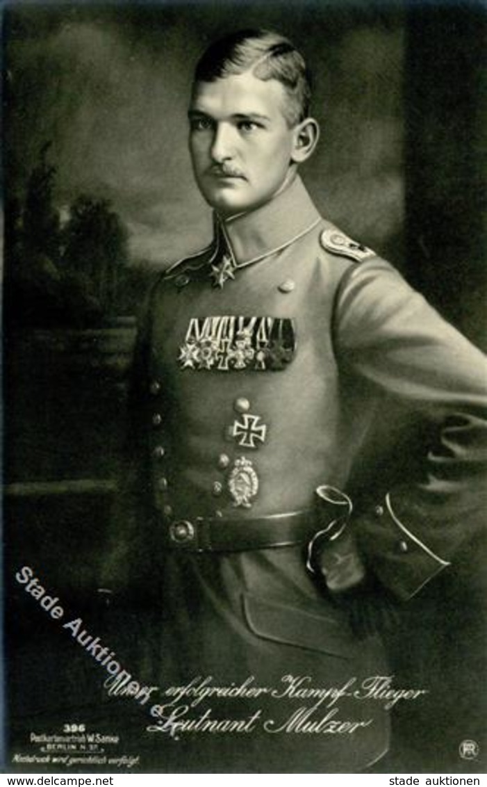 Sanke, Pilot Nr. 386 Mulzer Leutnant Foto AK I - Guerre 1914-18