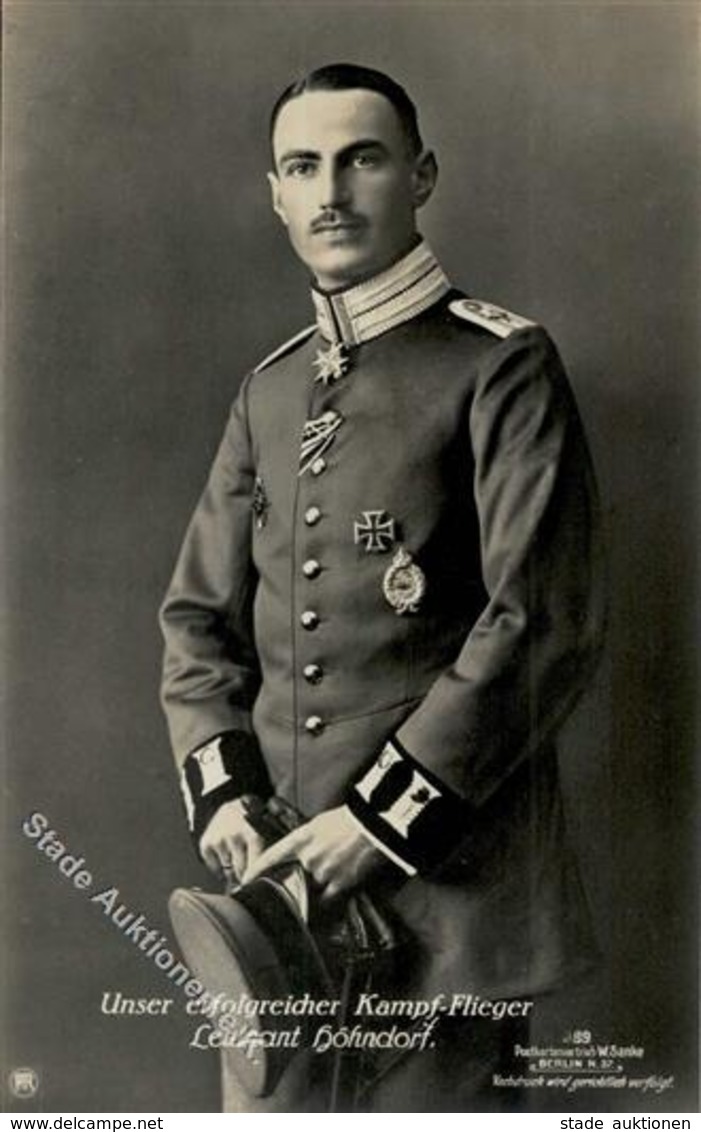 Sanke, Pilot Nr. 389 Höhndorf Leutnant Foto AK I - Guerre 1914-18