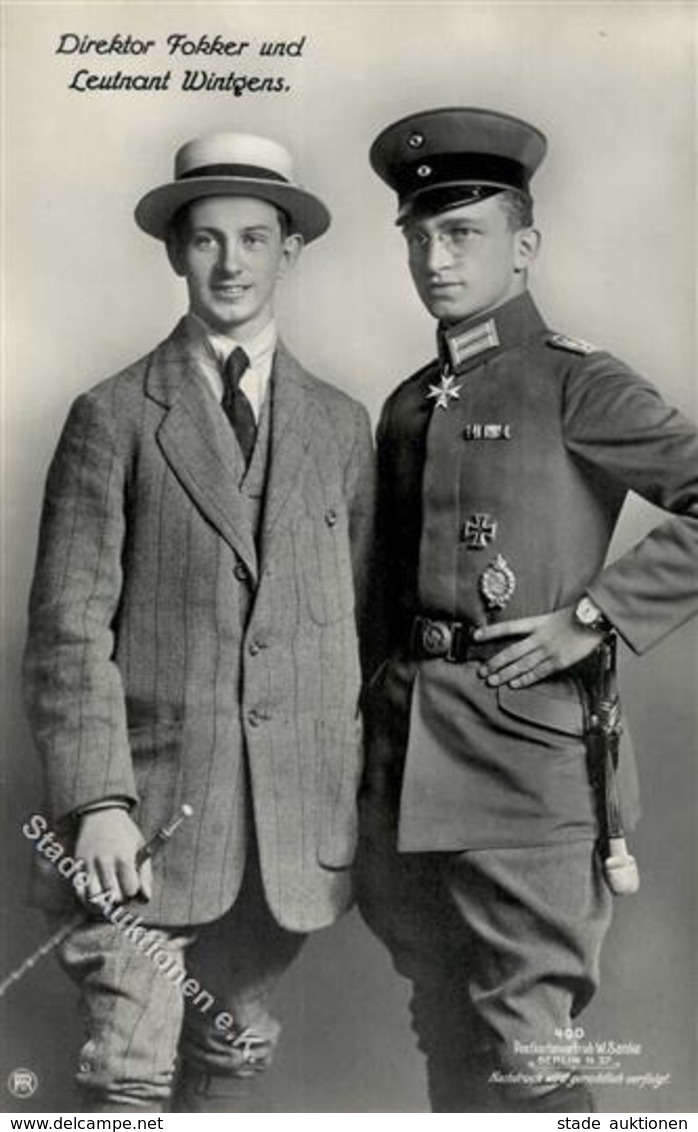 Sanke, Pilot Nr. 400 Direktor Focker U. Leutnant Wintgens Foto AK I - War 1914-18