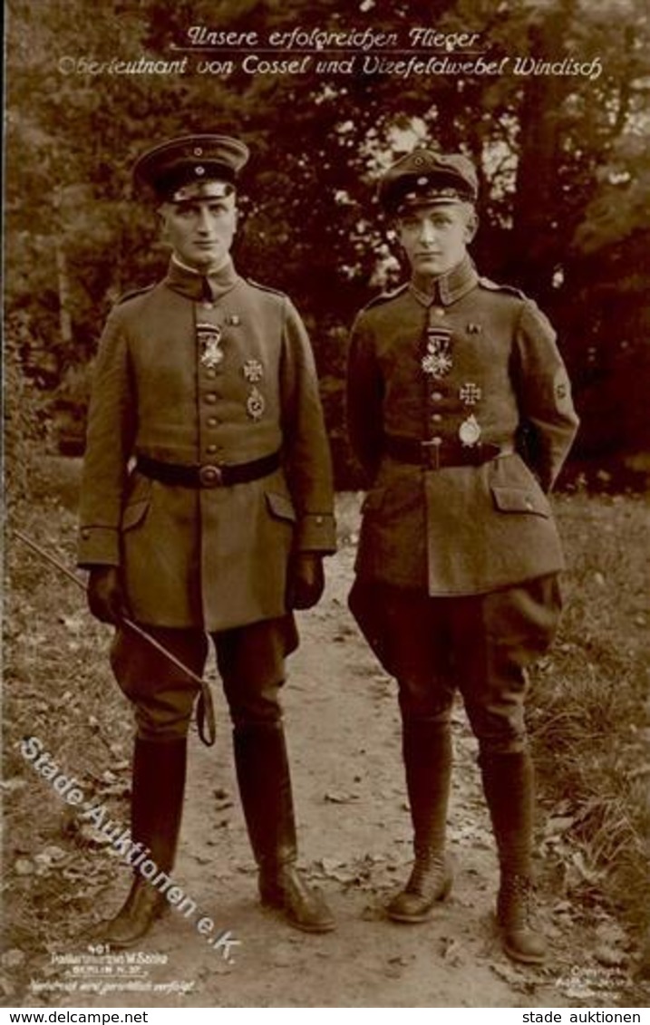 Sanke, Pilot Nr. 401 Cossel V. Oberleutnant U. Windisch Vizefeldwebel Foto AK I - Guerre 1914-18