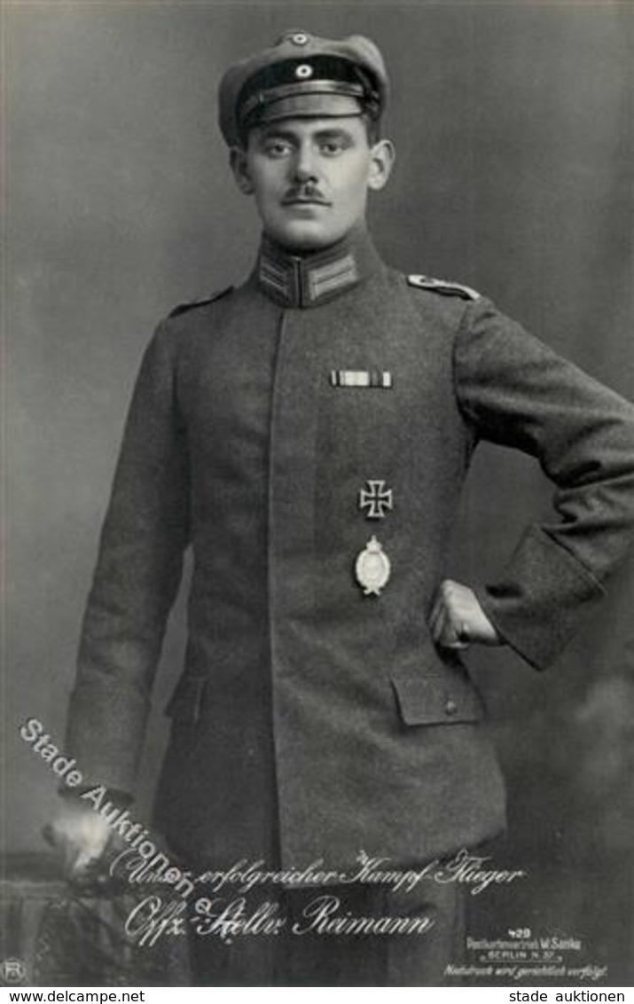 Sanke, Pilot Nr. 429 Reimann Offz. Stellvertreter Foto AK I - Guerre 1914-18