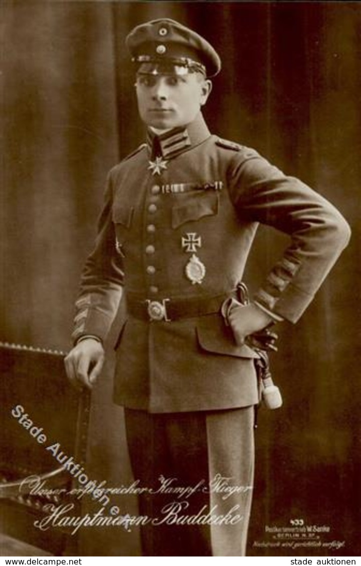 Sanke, Pilot Nr. 433 Buddecke Hauptmann Foto AK I - Guerre 1914-18