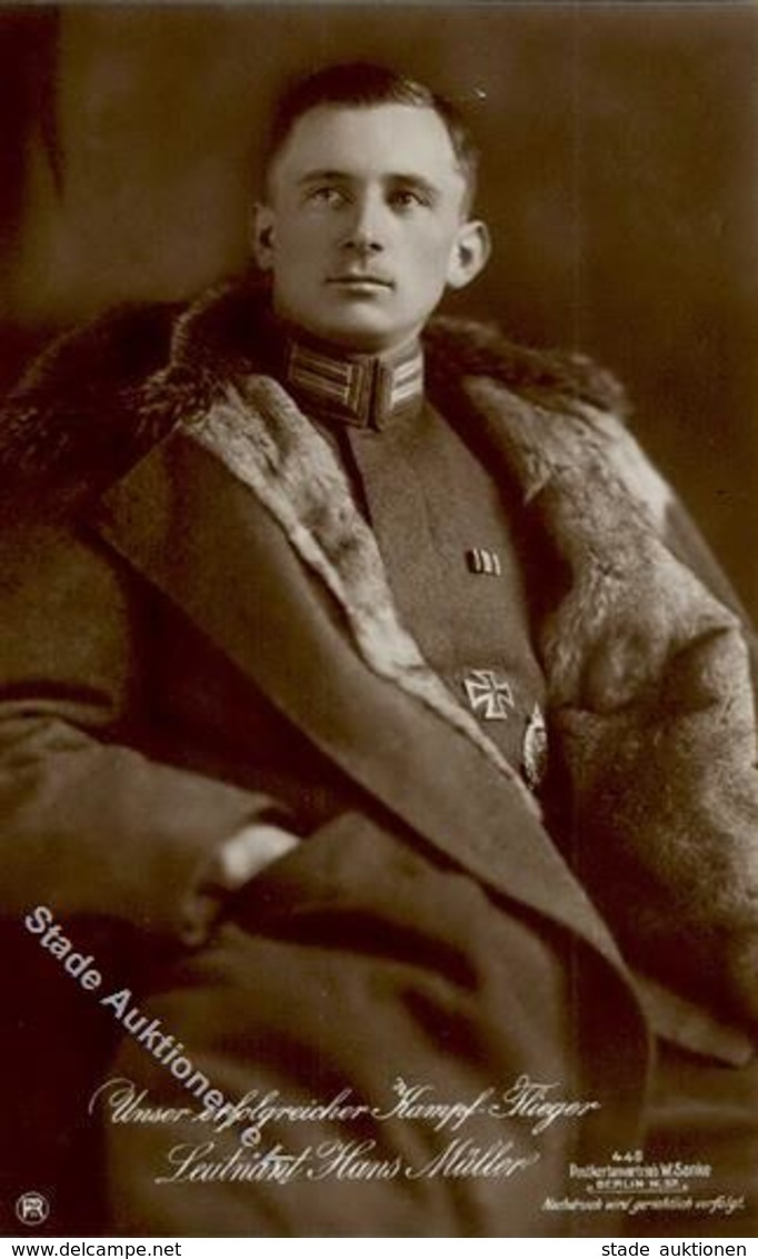 Sanke, Pilot Nr. 445 Müller, Hans Leutnant Foto AK I - War 1914-18