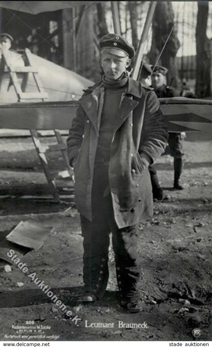 Sanke, Pilot Nr. 508 Brauneck Leutnant Foto AK I - Guerre 1914-18