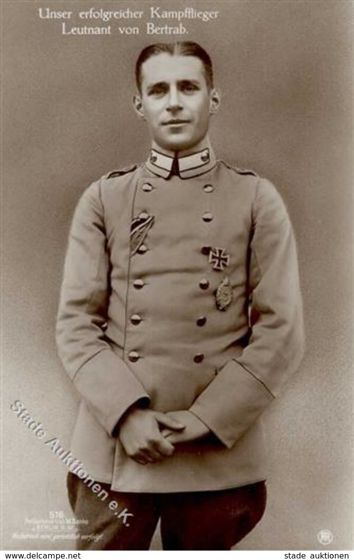 Sanke, Pilot Nr. 516 Bertrab V. Leutnant Foto AK I - Guerre 1914-18