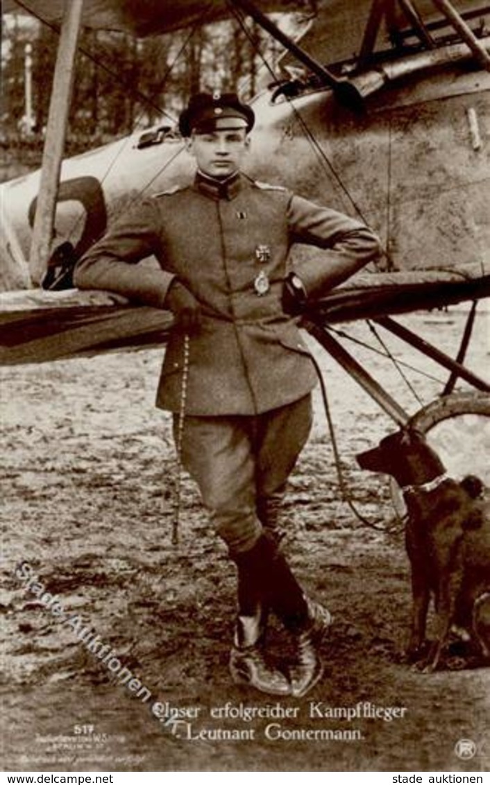Sanke, Pilot Nr. 517 Gontermann Leutnant Foto AK I - Guerre 1914-18