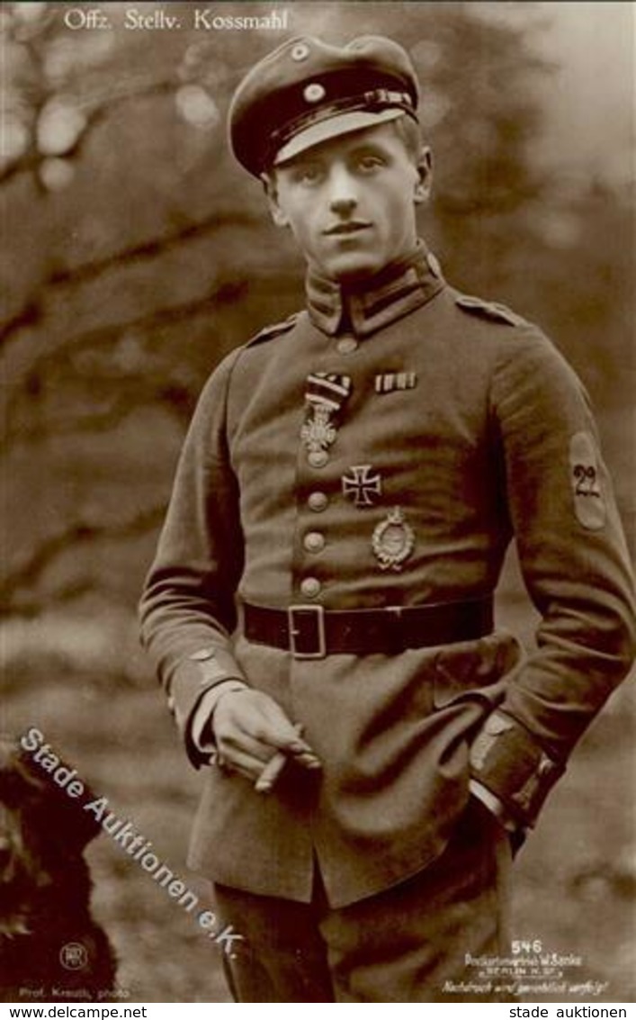 Sanke, Pilot Nr. 546 Kossmahl Offz. Stellvertreter Foto AK I - War 1914-18