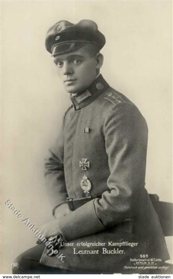 Sanke, Pilot Nr. 585 Buckler Leutnant Foto AK I - War 1914-18