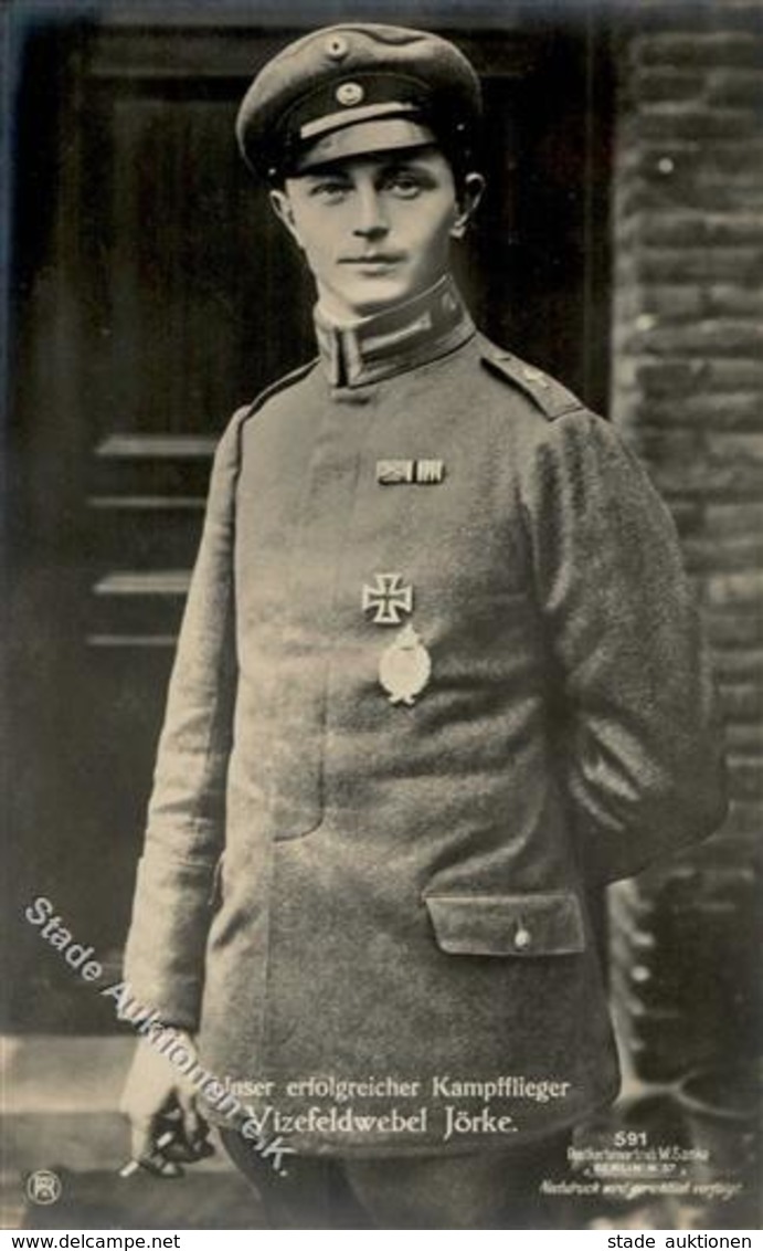 Sanke, Pilot Nr. 591 Jörke Vizefeldwebel Foto AK I - War 1914-18