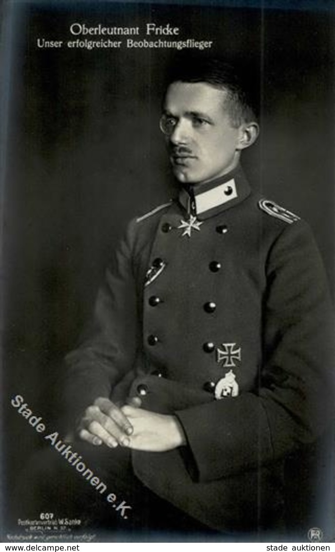 Sanke, Pilot Nr. 607 Fricke Oberleutnant Foto AK I - War 1914-18