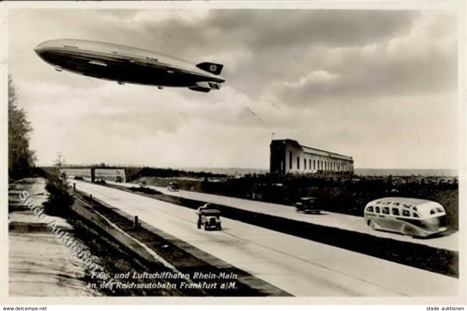 FRANKFURT/Main - FLUGHAFEN RHEIN-MAIN Mit Reichsautobahn Und Luftschiff HINDENBURG - Als Zeppelinkarte OLYMPIAFAHRt 1936 - War 1914-18