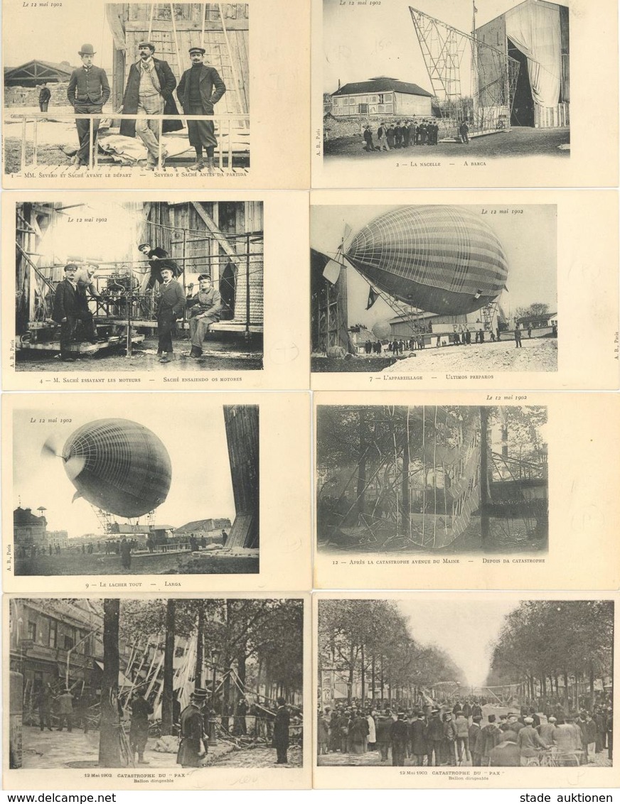 Ballon 14'er Set Ballon-Absturz Pax12. Mai 1902 Bei Paris I-II - Balloons