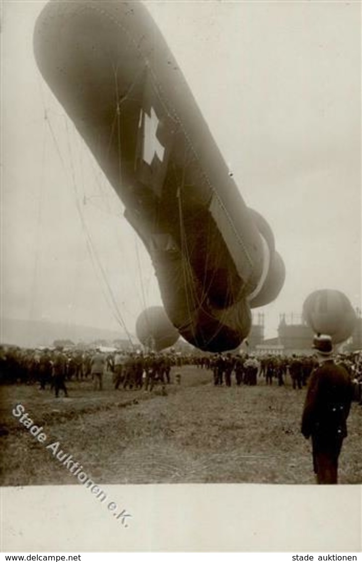 Ballon Zürich (8000) Schweiz Gordon Bennett Wettfliegen 1909 I-II - Fesselballons