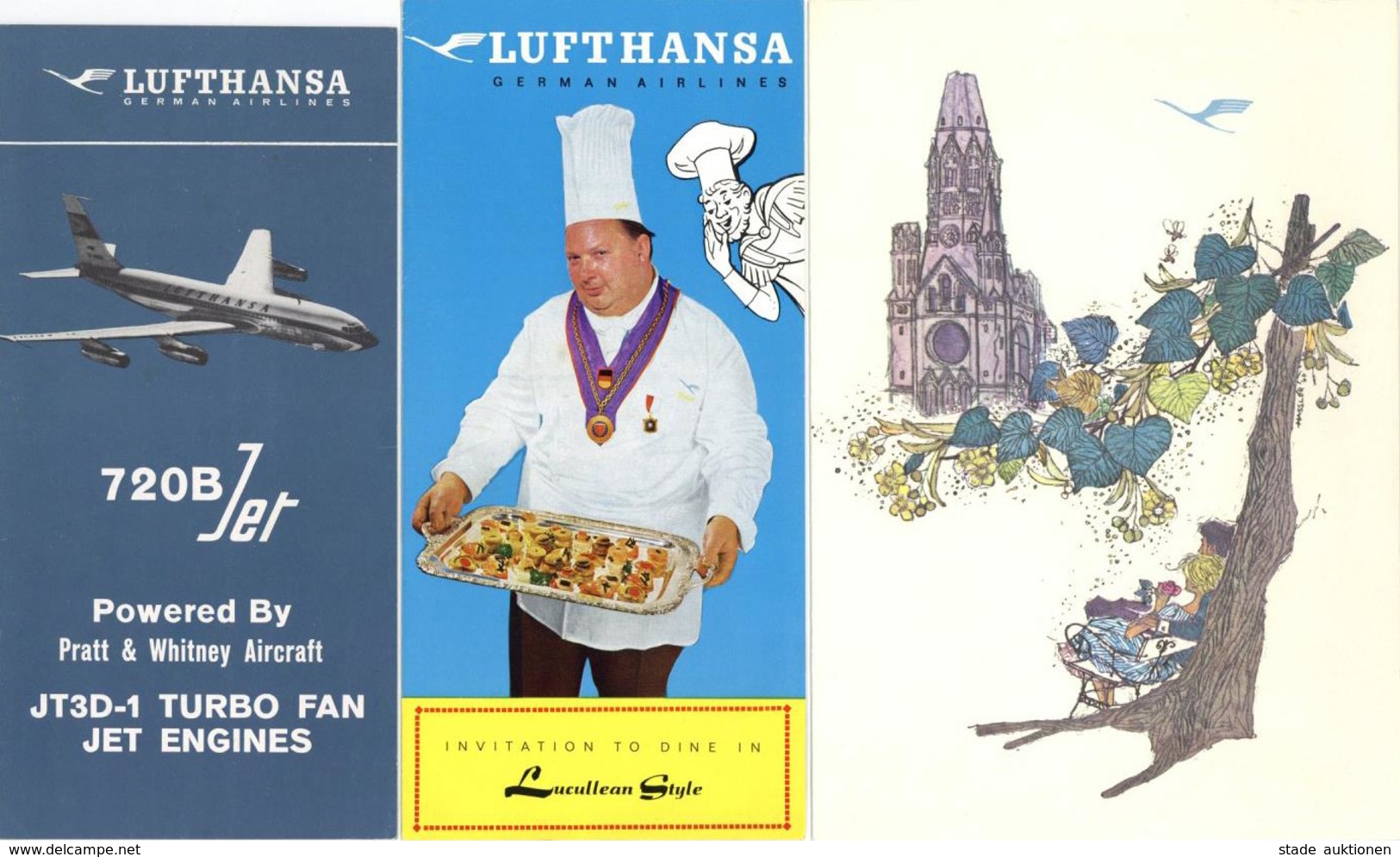 Lufthansa Kleines Konvolut Mit Div. Broschüren Karten Speisekarten Usw. I-II - Fesselballons