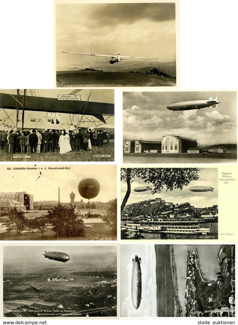 Zeppelin Flugzeug Ballon Lot Mit 7 Ansichtskarten I-II Aviation Dirigeable - Airships