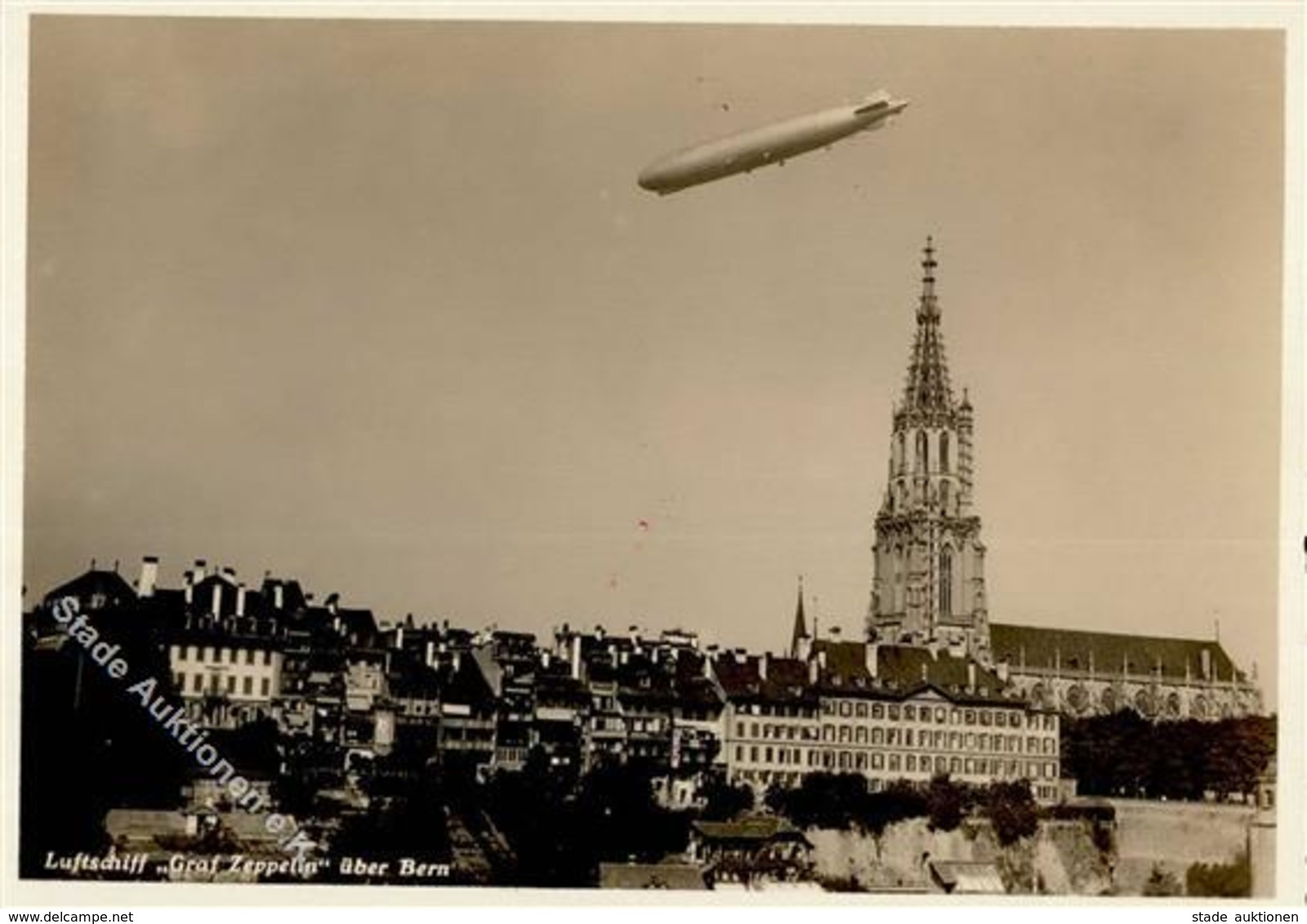 Zeppelinpost Luftschiff Graf Zeppelin über Bern Sonderstempel Foto-Karte I-II Dirigeable Dirigeable - Zeppeline