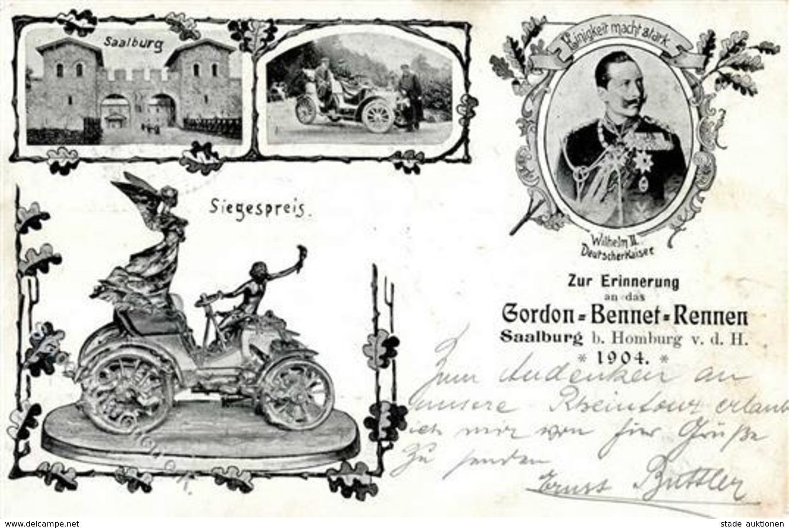 HOMBURG V.d.Höhe - GORDON-BENNET-RENNEN SAALBURG 1904 - Rücks. Eckkratzstelle! - Other & Unclassified