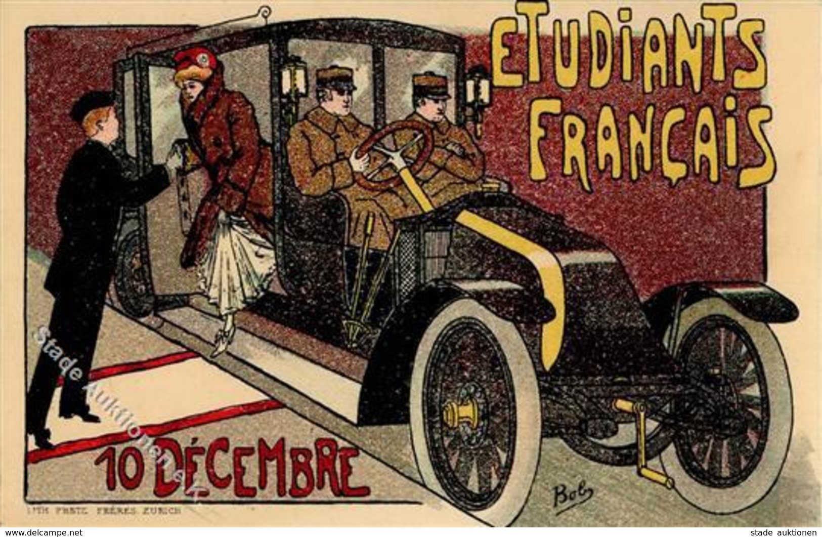 Oldtimer Etudiants Francais Künstlerkarte I-II - Autres & Non Classés