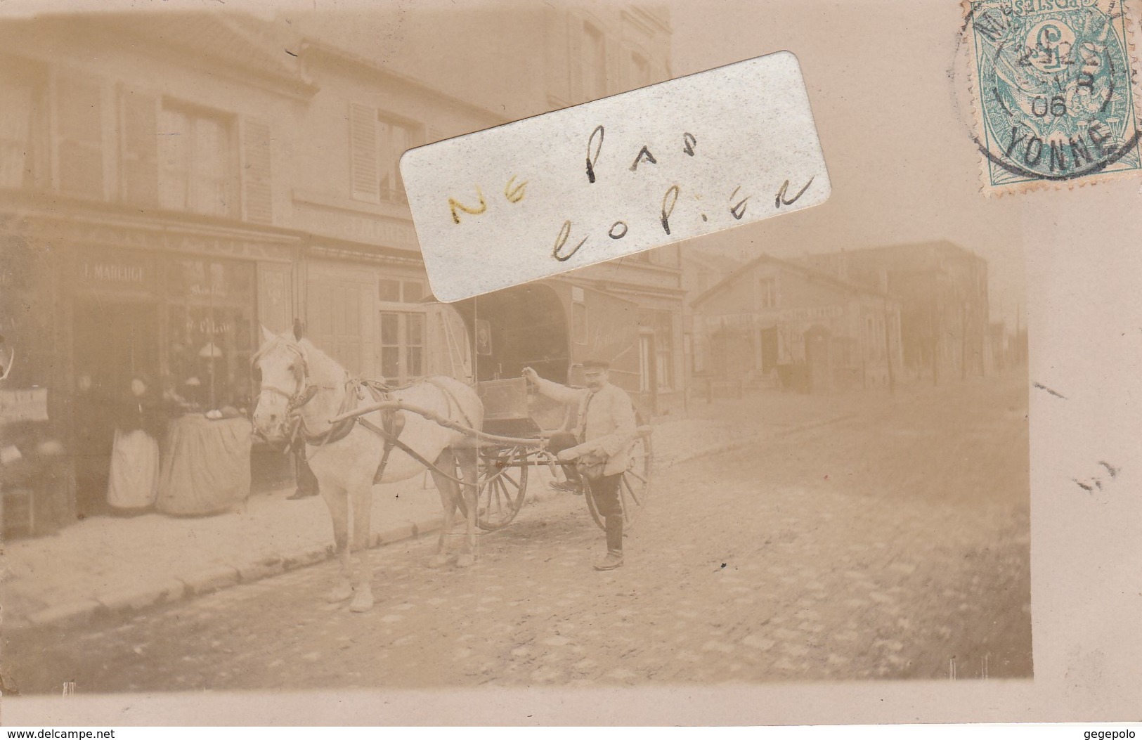 Carte-photo Postée De MALIGNY  ( Yonne ) à Destination De Rueil  ( Seine )  - Boulangerie Ambulante En 1906  à Localiser - Bourgogne