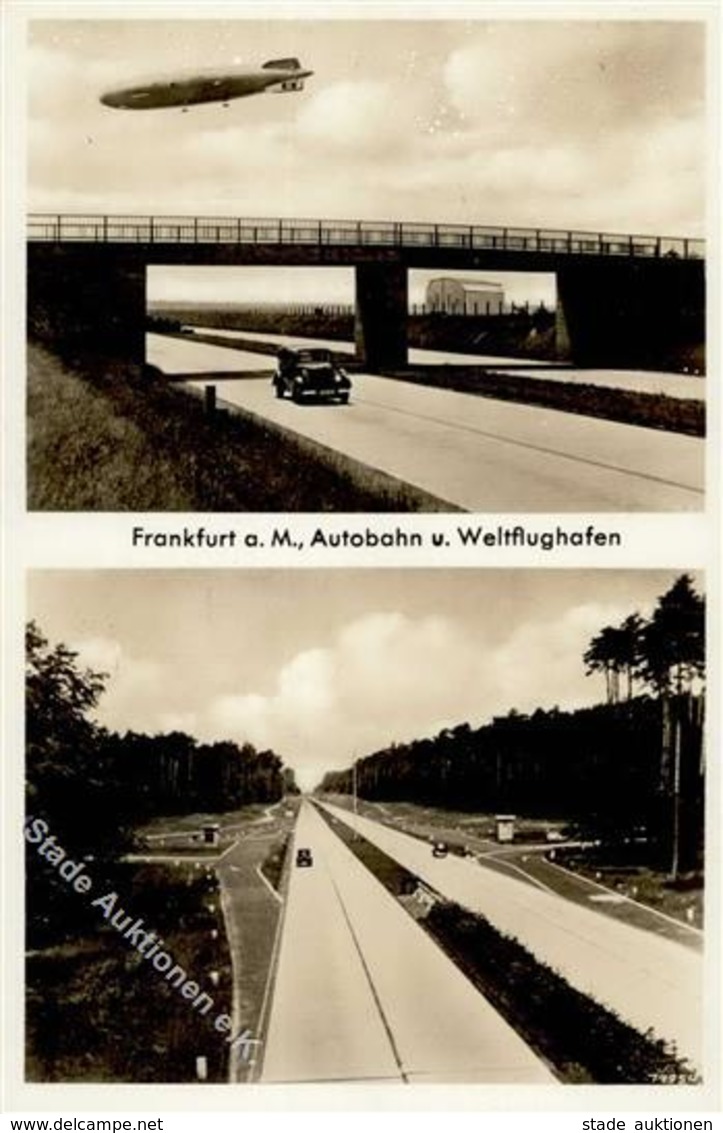 REICHSAUTOBAHN - FRANKFURT/Main Autobahn Und Weltflughafen Mit LZ HINDENBURG I - Other & Unclassified