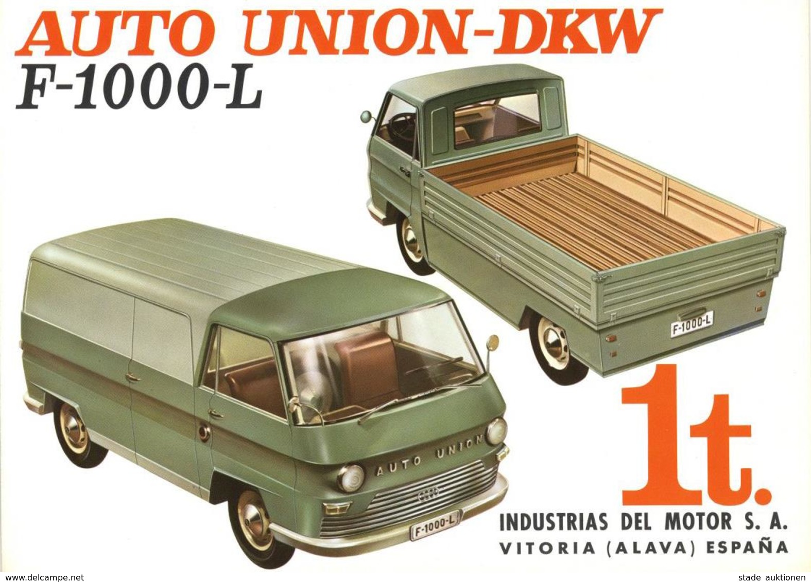 Auto Oldtimer DKW Autounion F 1000 L Spanien Broschüre I-II - Other & Unclassified