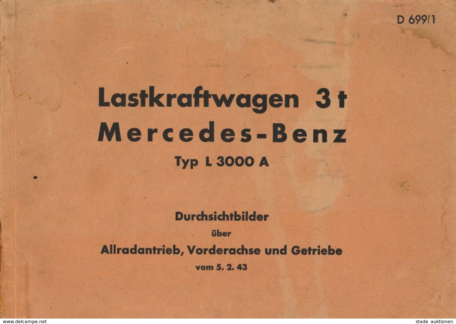 Auto Oldtimer Mercedes Benz Lastkraftwagen 3 T Typ L 3000 A Broschüre Mit Durchsichtbilder II (fleckig) - Sonstige & Ohne Zuordnung