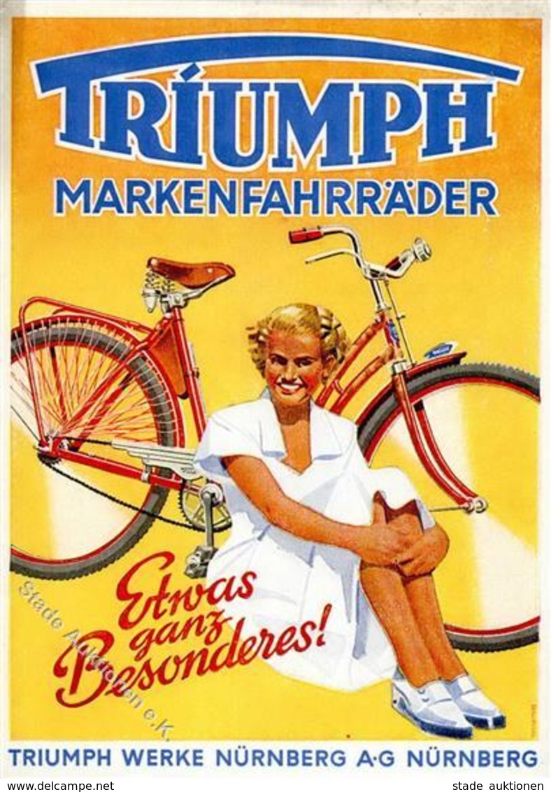 Fahrrad Triumpf Markenfahrräder Werbe AK I-II Cycles - Trains