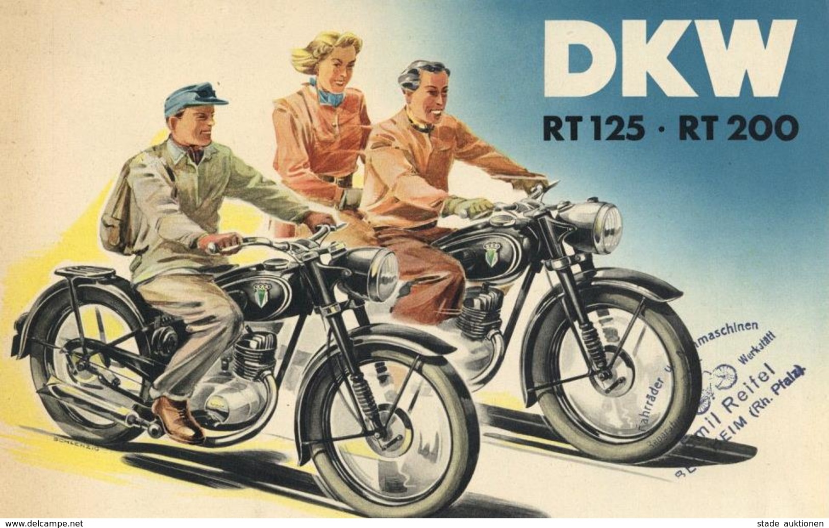 Motorrad Oldtimer DKV 125 Und RT 200 Prospekt I-II - Motorräder