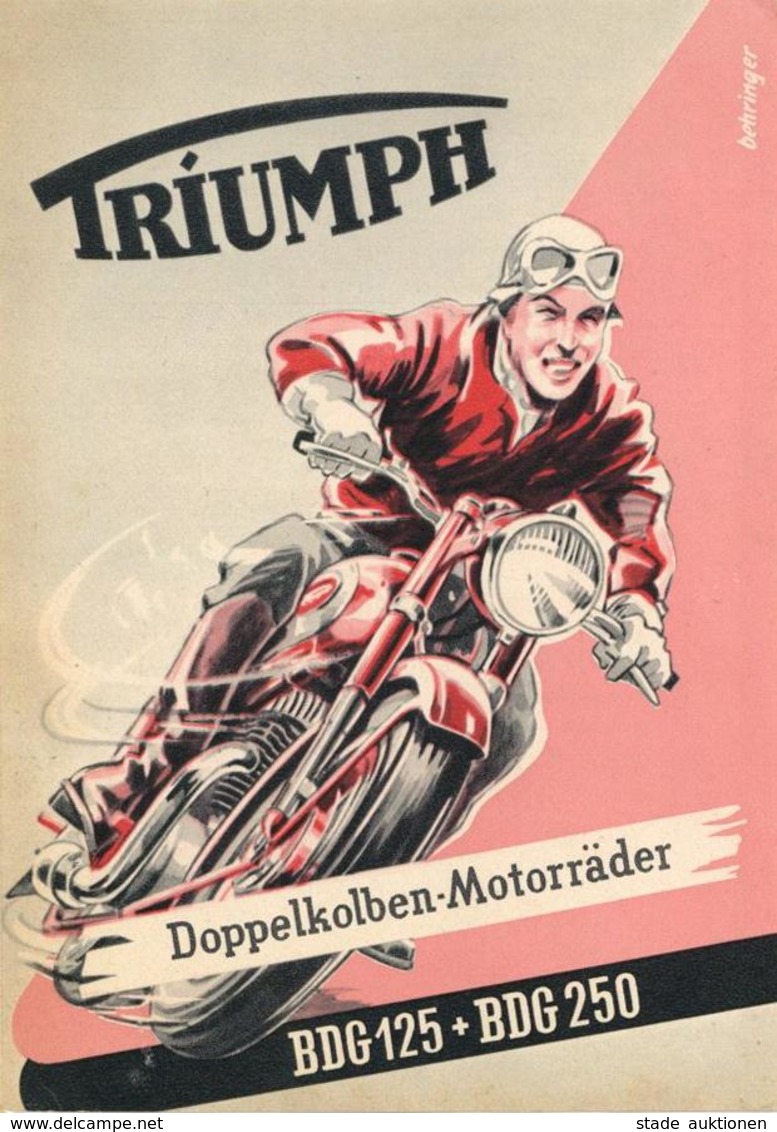 Motorrad Oldtimer Triumph Prospekt Und Streckenplan I-II - Motos