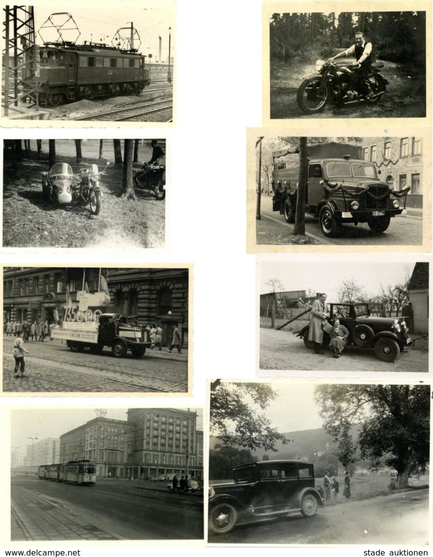 Verkehr Lot Mit 22 Fotos Div. Formate U. A. Motorrad Oldtimer Straßenbahn I-II - Moto