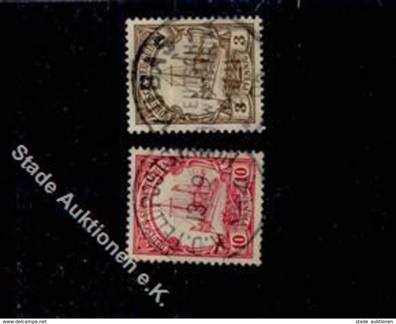 Kolonien Deutsch-Südwestafrika 2 Briefmarken 1x 10 Pf 13.9.05 (Mi.12) Mit Stpl. KDFP Nr. 4 Und 1x 3 Pf 11.11.05 (Mi. 11) - Afrika