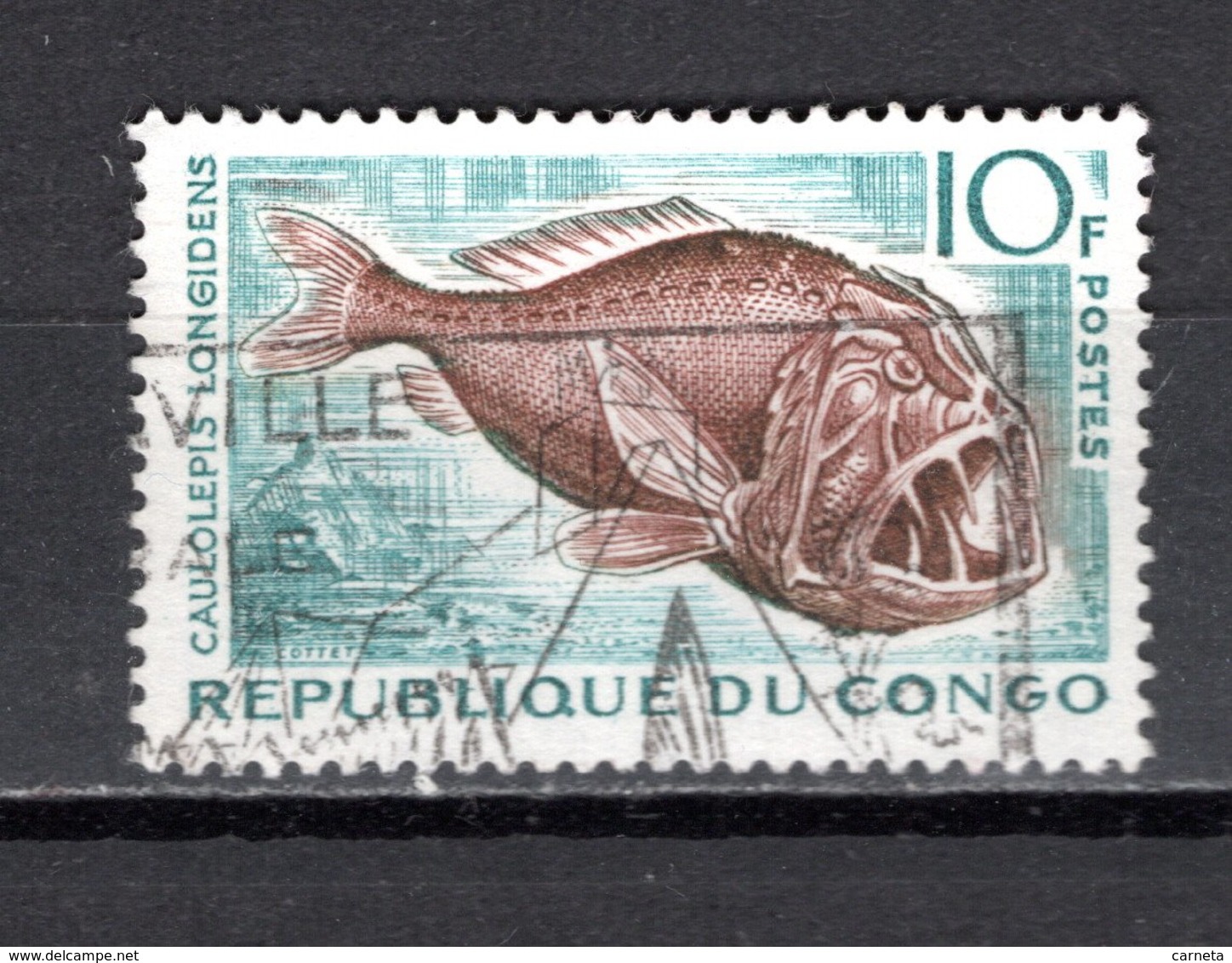 CONGO   N° 147  OBLITERE  COTE  0.45€   POISSON  ANIMAUX - Oblitérés