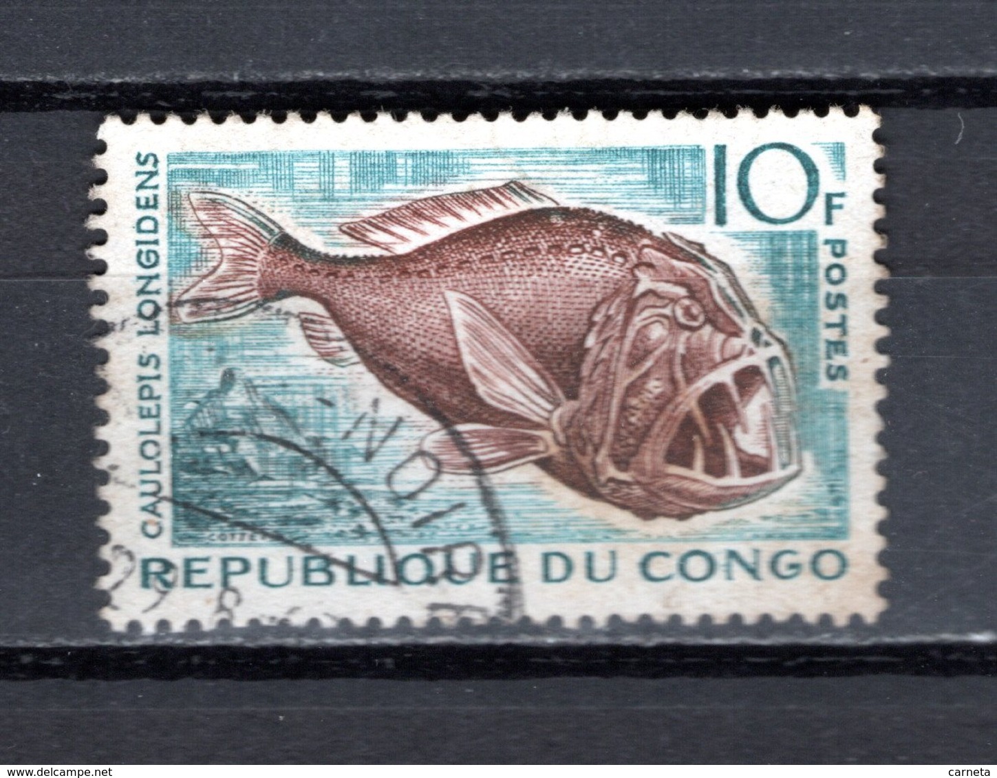 CONGO   N° 147  OBLITERE  COTE  0.45€   POISSON  ANIMAUX - Oblitérés