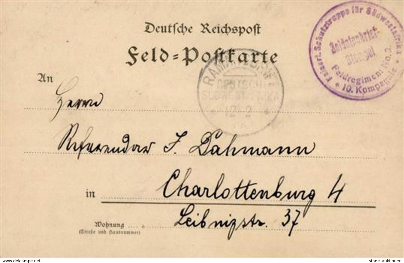 Kolonien Deutsch-Südwestafrika Feldpostkarte Stpl. Ramansdrift 12.2.06 U. Kaiserl. Schutztruppe Für Südwestafrika Feldre - Afrika