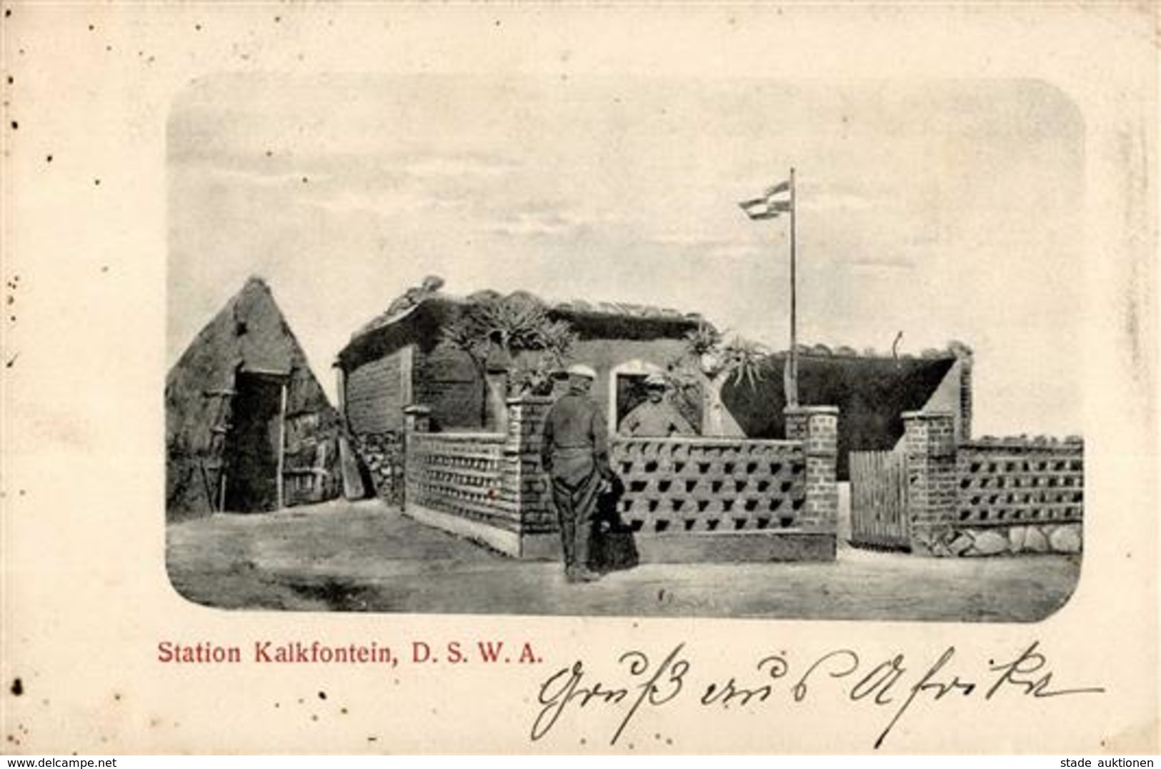 Kolonien Deutsch-Südwestafrika Station Kalkfontein Stpl. Keetmanshoop 5.8.07 E (fleckig) Colonies - Afrique