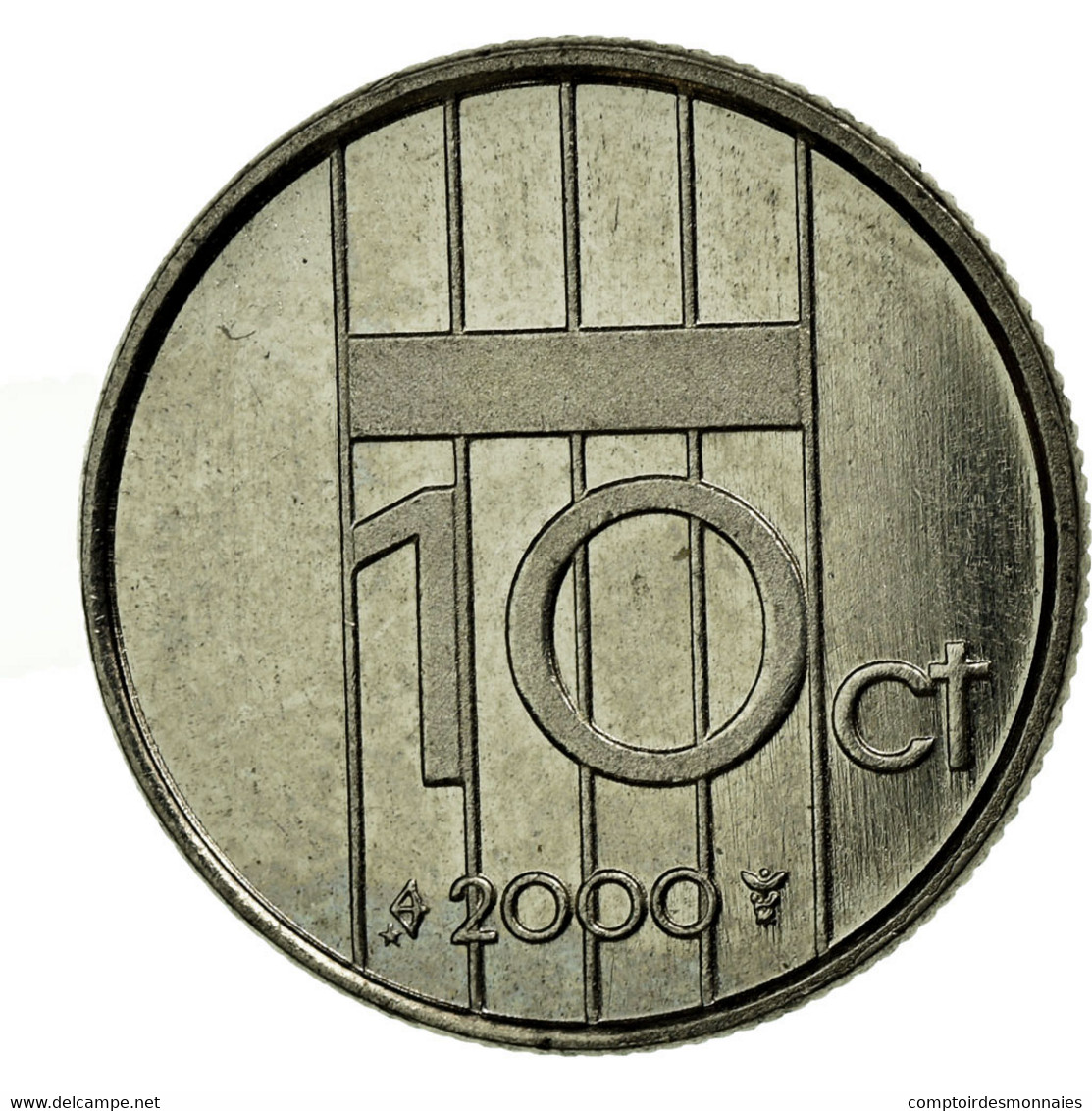 Monnaie, Pays-Bas, Beatrix, 10 Cents, 2000, TTB, Nickel, KM:203 - 1980-2001 : Beatrix