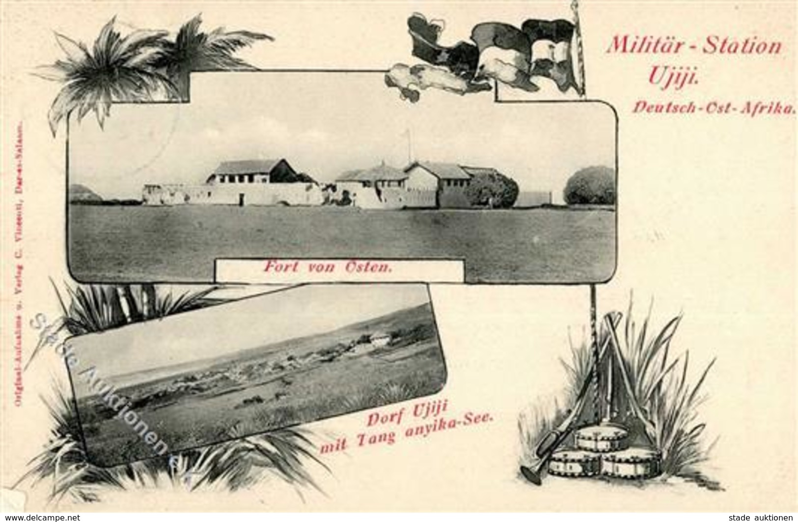 Kolonien Deutsch-Ostafrika Militärstation Ujiji Stpl. Dar-Es-Salam 2.9.02 I-II Colonies - Africa