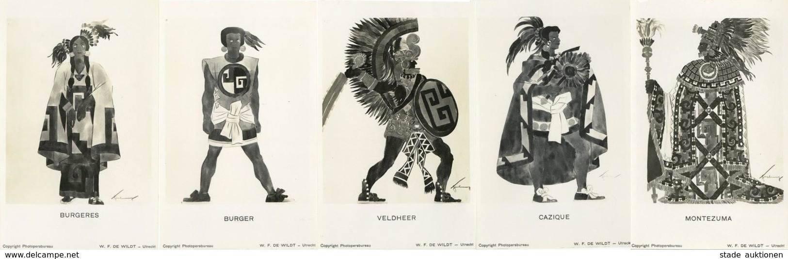Volk Südamerika 12'er Serie Inkas Und Azteken Künstler-Karten I-II - Volkersdorf