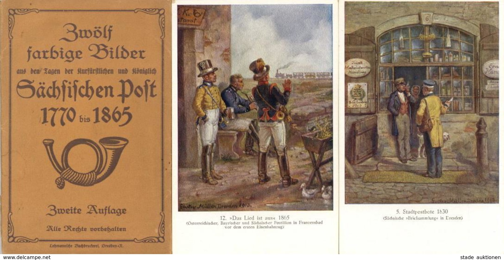 Postgeschichte Sächsische Post 1770 Bis 1865 12'er Serie Im Orig. Umschlag I-II - Timbres (représentations)