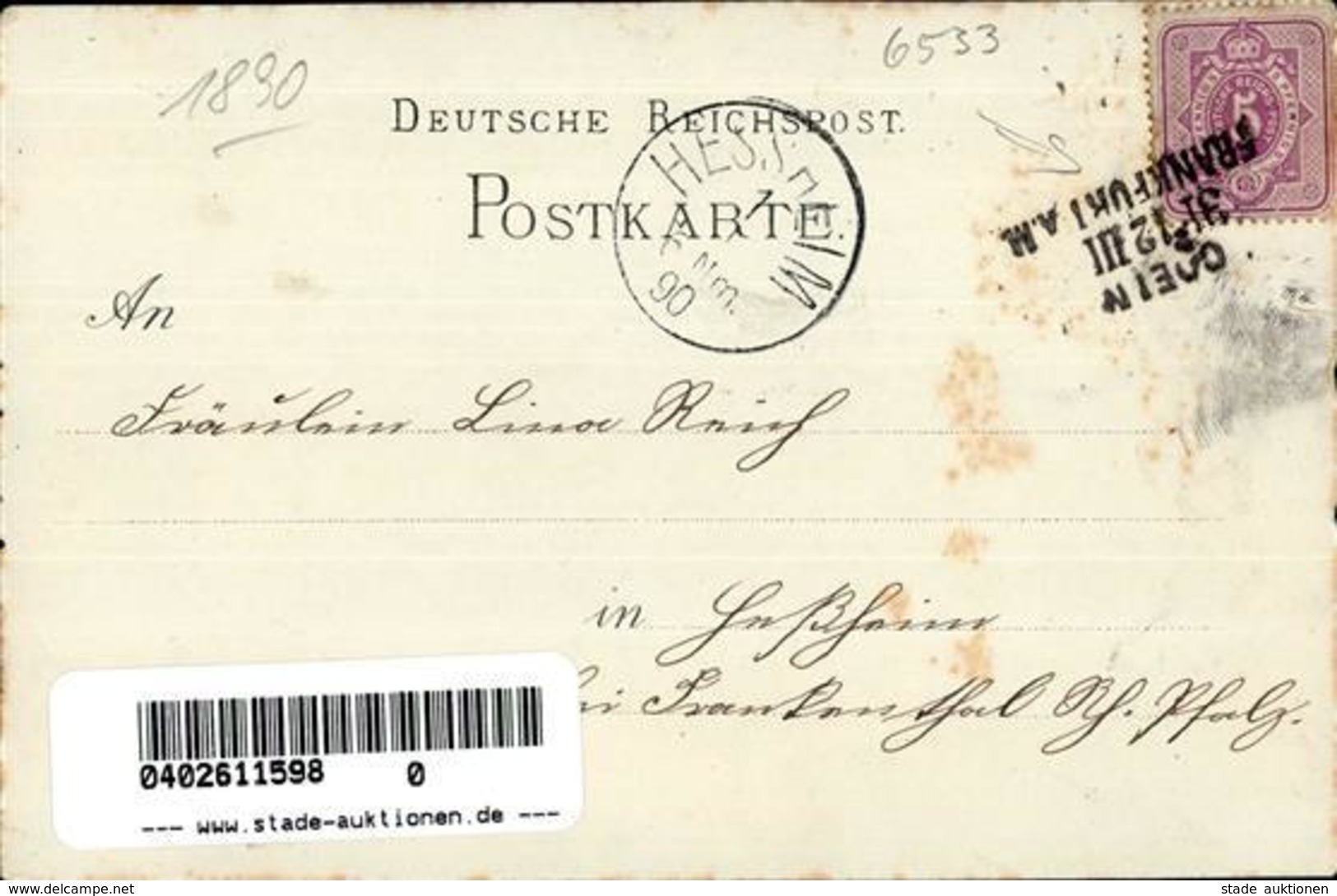 Vorläufer Bacharach (6533) 1890 I-II - Unclassified