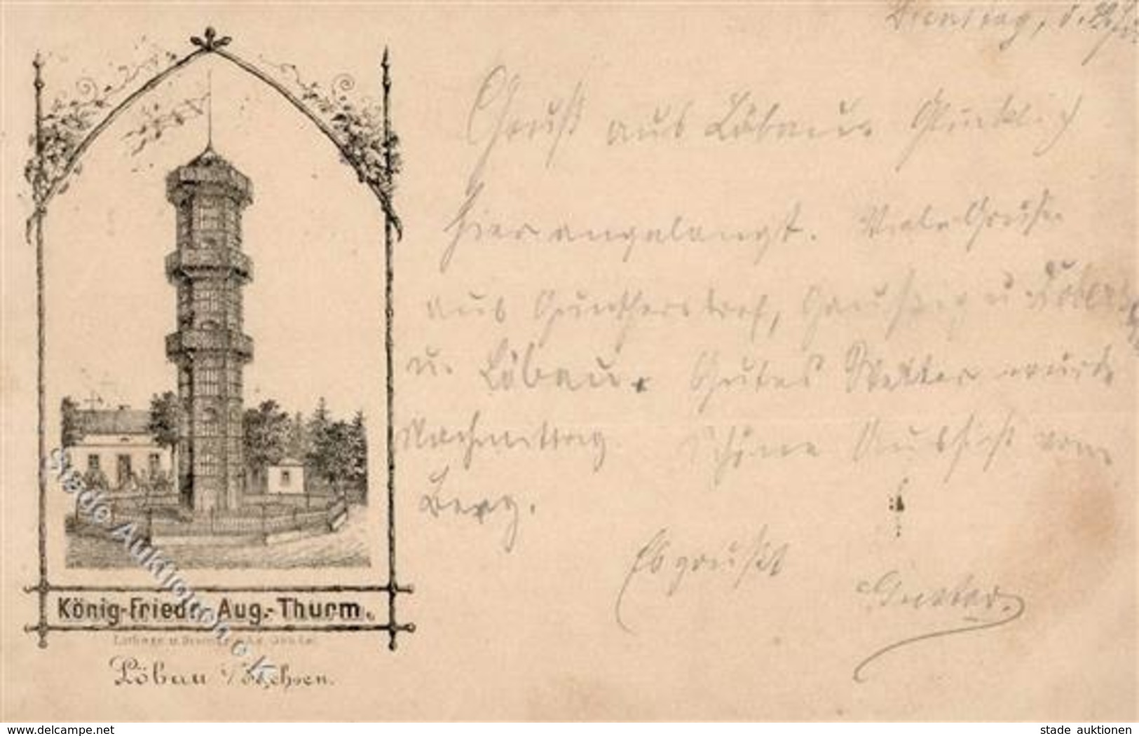 Vorläufer Löbau (O8700) König Friedr. Aug. Turm 1890 I-II - Unclassified