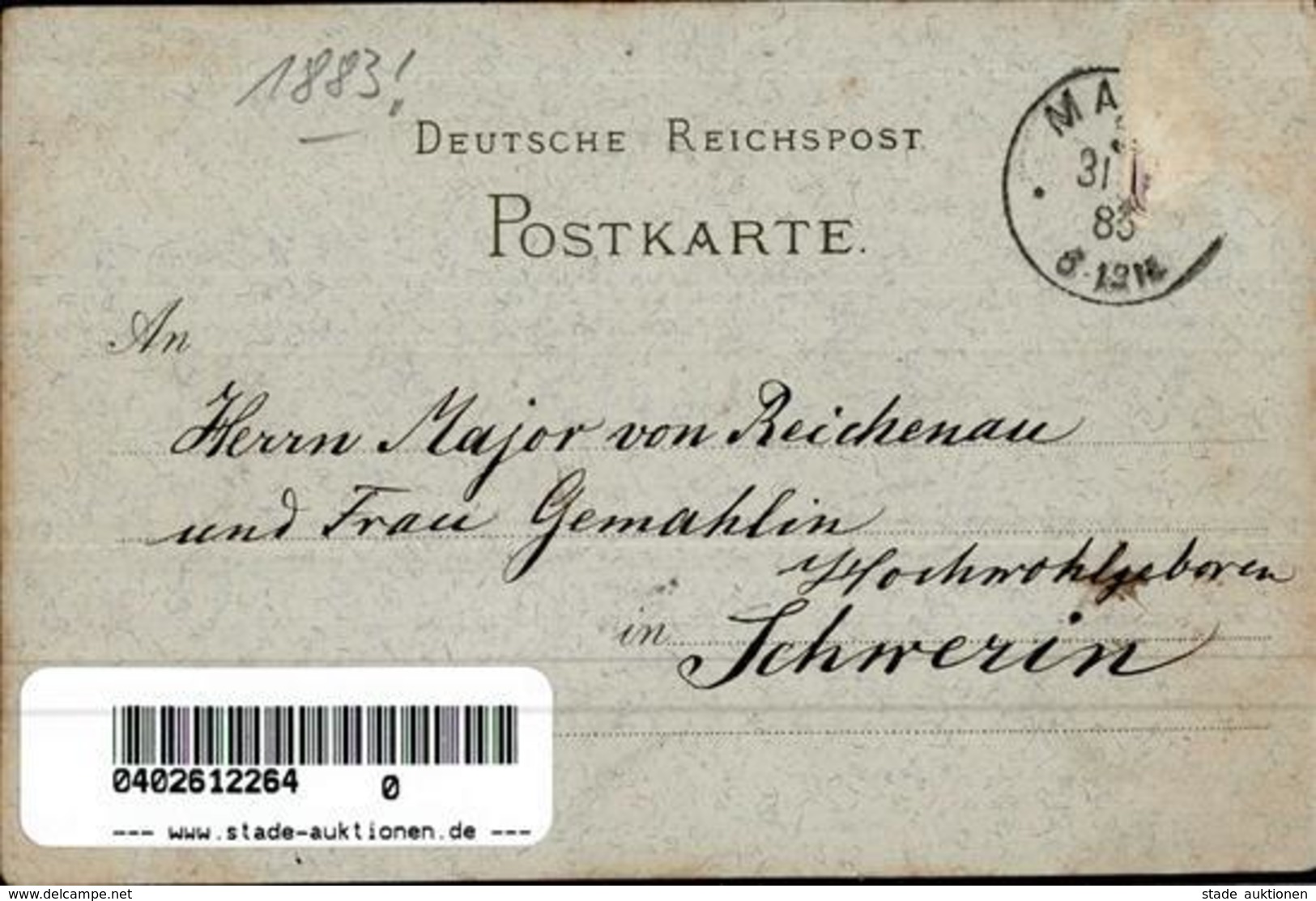 Vorläufer Mainz (6500) Gutenberg 1883 I-II (Marke Entfernt, Fleckig) - Unclassified