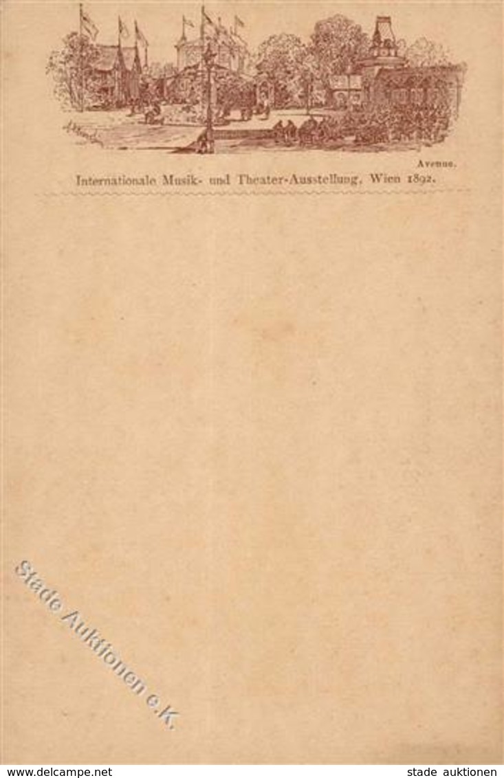 Vorläufer Wien (1010) Österreich Int. Musik U. Theater Ausstellung  Ganzsache 1892 I-II Expo - Unclassified