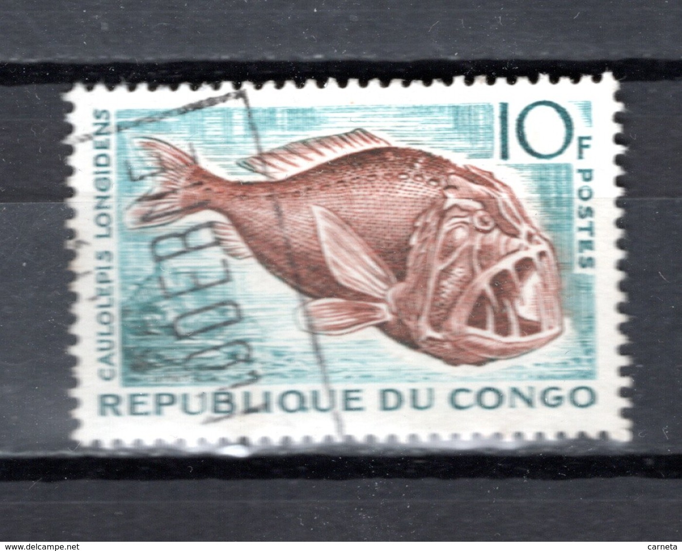 CONGO   N° 147  OBLITERE  COTE  0.45€   POISSON  ANIMAUX - Oblitérés