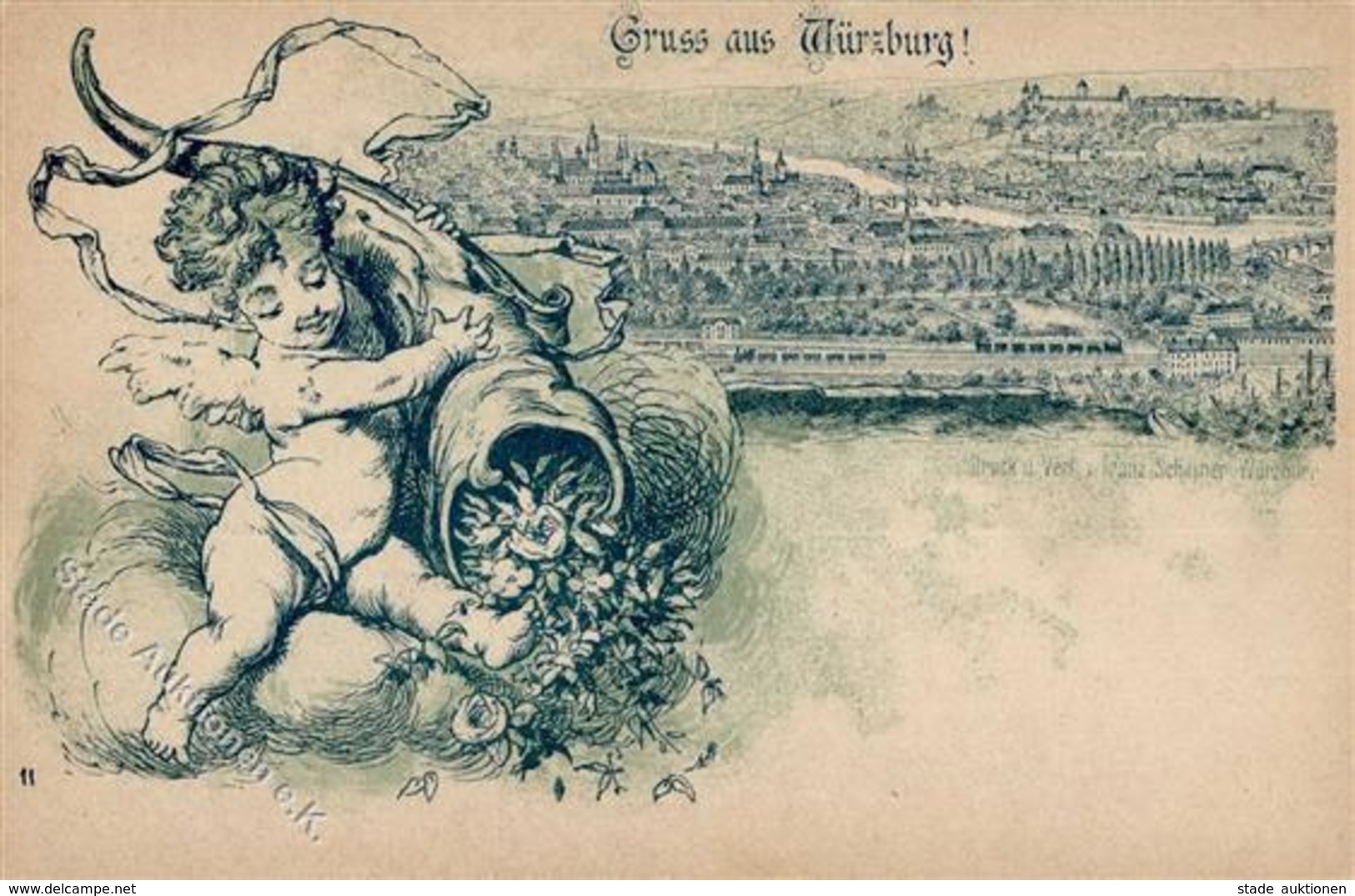 Vorläufer Ca. 1888 Würzburg (8700) Verlag Scheiner, Franz I-II (rs Fleckig) - Unclassified