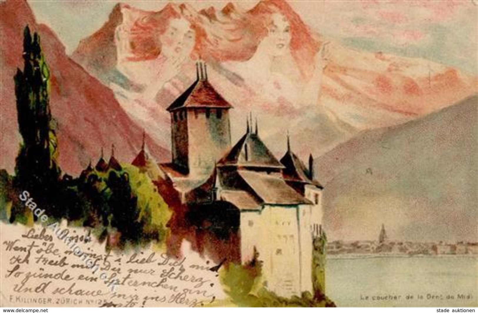 Berggesichter Le Coucher De La Dent Da Midi 1898 I-II Face à La Montagne - Märchen, Sagen & Legenden
