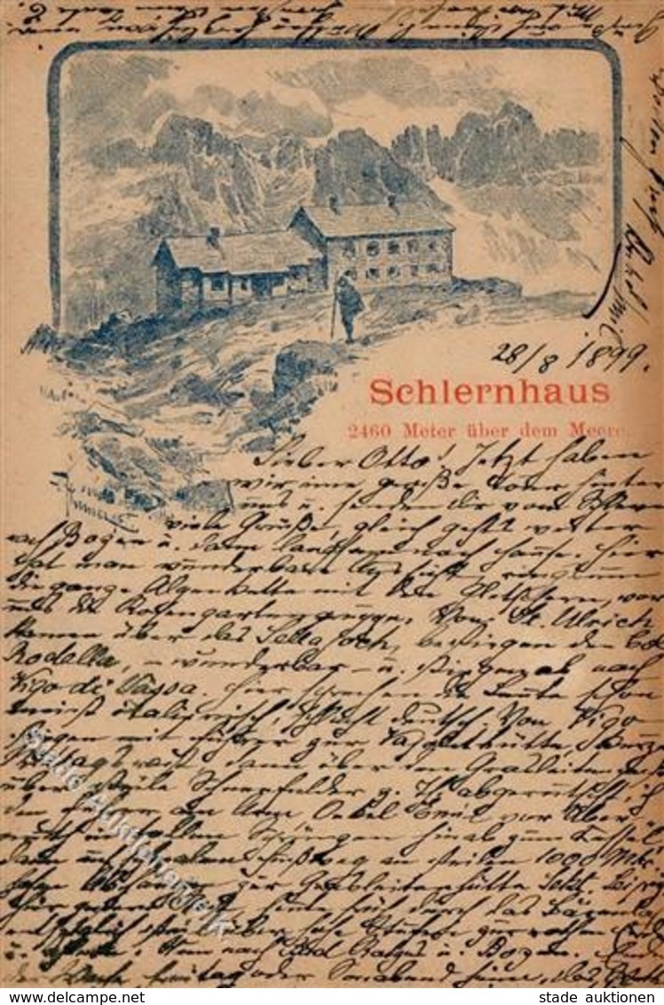 Berghütte Schlernhaus Tirol 1899 I-II Cabane - Fairy Tales, Popular Stories & Legends